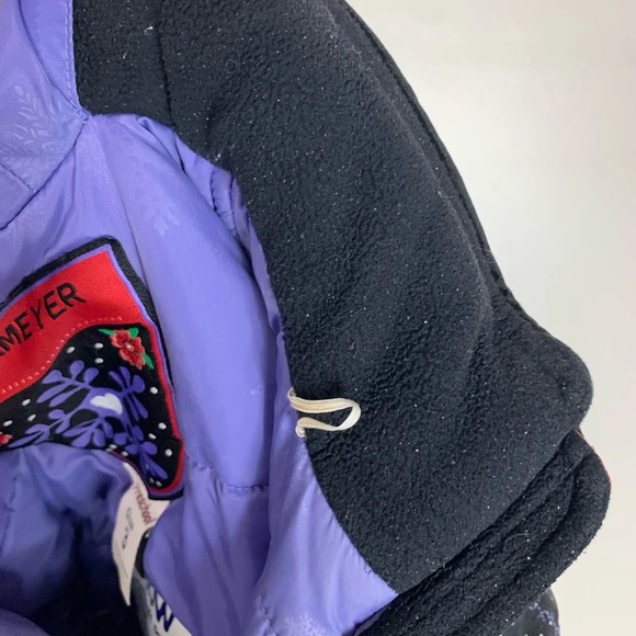 Obermeyer Kids Jacket Ski Coat I-Grow Size 4 Black/Red Floral Snowflakes Hooded - Picture 13 of 15